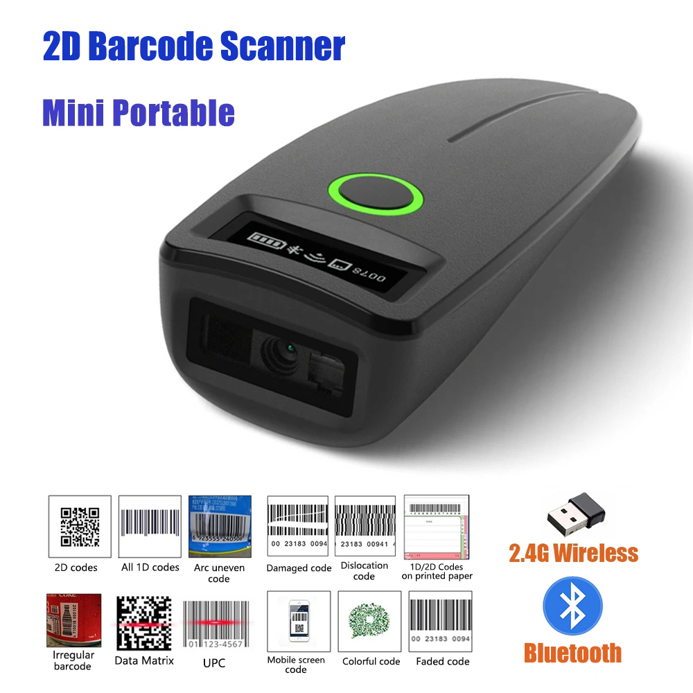 Document Scanner Portable - 2D Barcode Scanner W7 มินิบลูทูธไร้สายแบบพกพา 1D