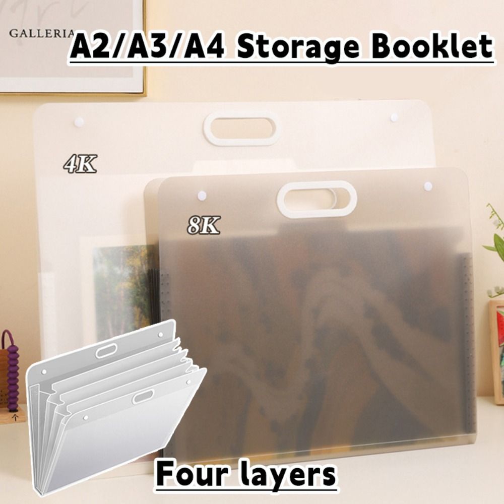 Document Scanner Portable - แฟ้มเอกสาร A2/A3/A4 แบบเรียบง่าย โฟร์เลเยอร์ กันน้ำ อัลบั้มรูปภาพ