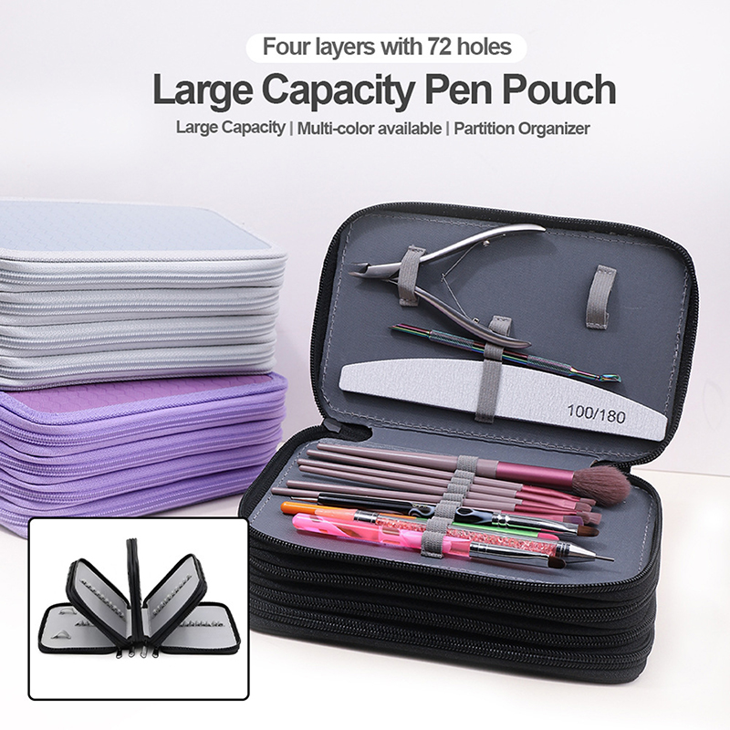 Tech Accessories Travel Bag - ขนาดใหญ่ความจุกระเป๋าเครื่องมือเล็บ Professional Nail Art แปรงกระเป๋าเดินทางแบบพกพากันน้ําเล็บจัดเก็บ