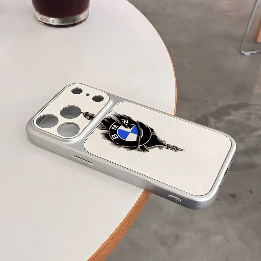 Tech Accessories Apple - เคสโทรศัพท์ลายโลโก้ B-BMW-Motorcycle หนังแกะสุดหรู สำหรับ iPhone 17