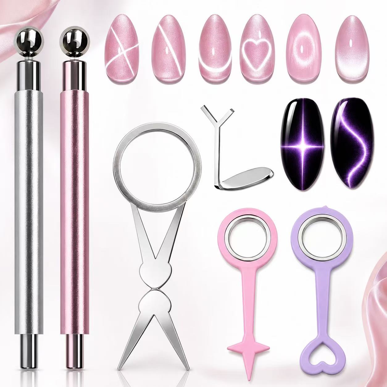 Tech Accessories Kit - ชุดเครื่องมือช่างทำเล็บ 6 ชิ้น, อุปกรณ์ทำเล็บสำหรับเล็บลายตาแมว, อุปกรณ์ทำเล็บอเนกประสงค์, อุปกรณ์ที่ช่างทำเล็บต้องมี,
