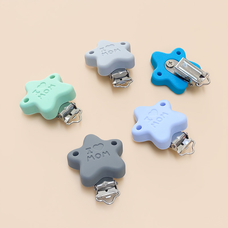 Unique Tech Accessories - คลิปหนีบจุกนมหลอกซิลิโคน 10 ชิ้น อุปกรณ์ทำของเล่นเด็กกัดเล่น คลิปหนีบจุกนมหลอก สร้อยลูกปัด