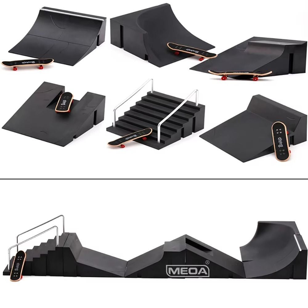 Tech Deck Accessories - 1 ชุดใหม่นิ้วมือการฝึกอบรมสเก็ต Park Ramp ชุดพลาสติก Funny