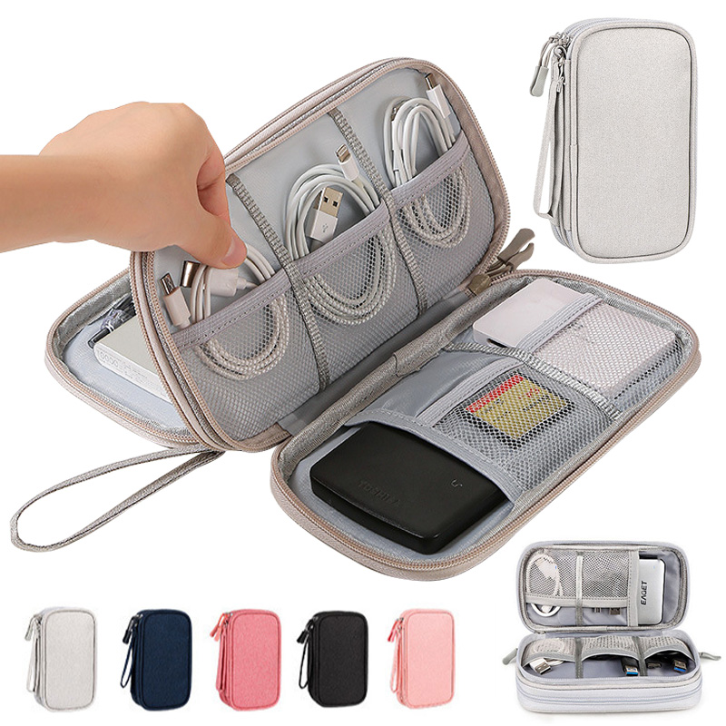 Tech Accessories Travel Bag - กระเป๋าเก็บของดิจิทัลแบบพกพาหลากสี - กระเป๋าจัดระเบียบสายอิเล็กทรอนิกส์สำหรับที่ชาร์จ สาย USB พาวเวอร์แบงค์