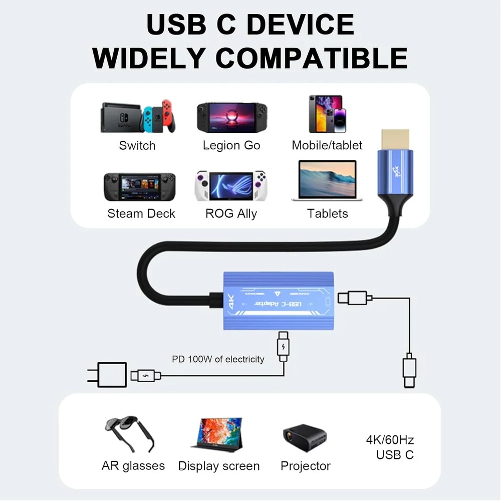 อะแดปเตอร์วิดีโอ HDMI‑ที่รองรั - Usb C To Hdmi บทวิจารณ์และราคา