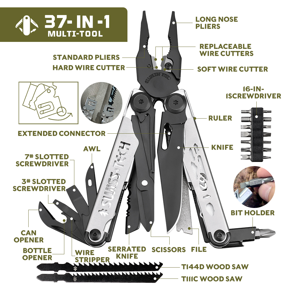 SWISS TECH คีมพับมัลติฟังก์ชั่ - Tech Accessories Kit บทวิจารณ์และราคา