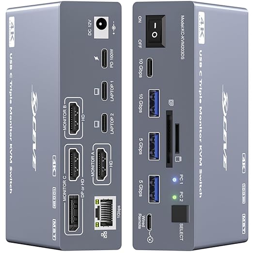 สวิตช์ KVM USB C สำหรับจอภาพ 3 - Usb C To Hdmi บทวิจารณ์และราคา
